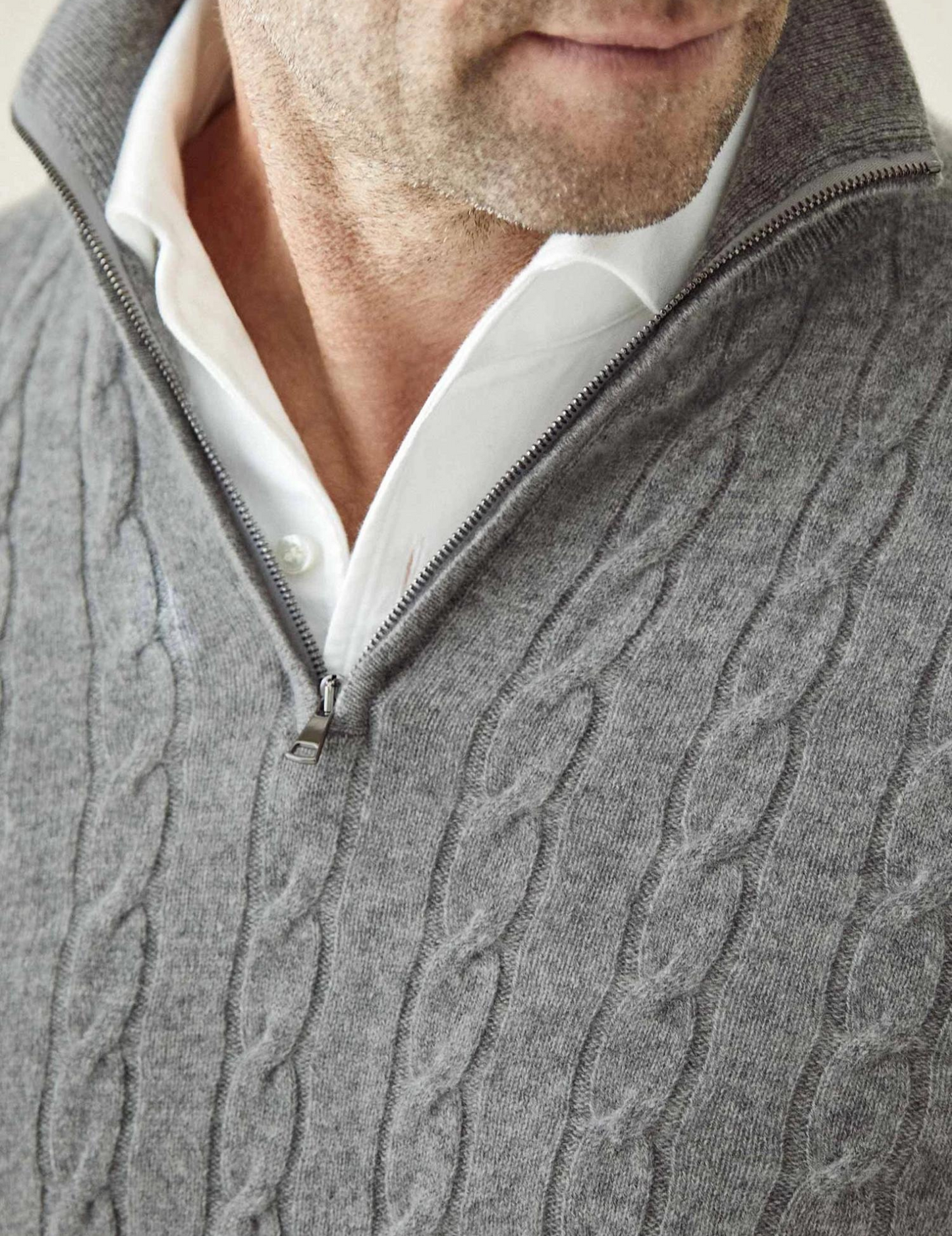 Pull à col zippé pour homme en tricot torsadé – Tricot élégant pour toutes les occasions
