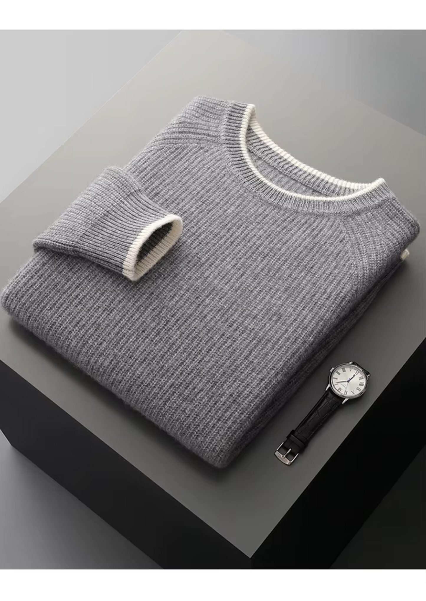 Pull en Tricot à Col Rond pour Hommes pour un Style Toute l'Année