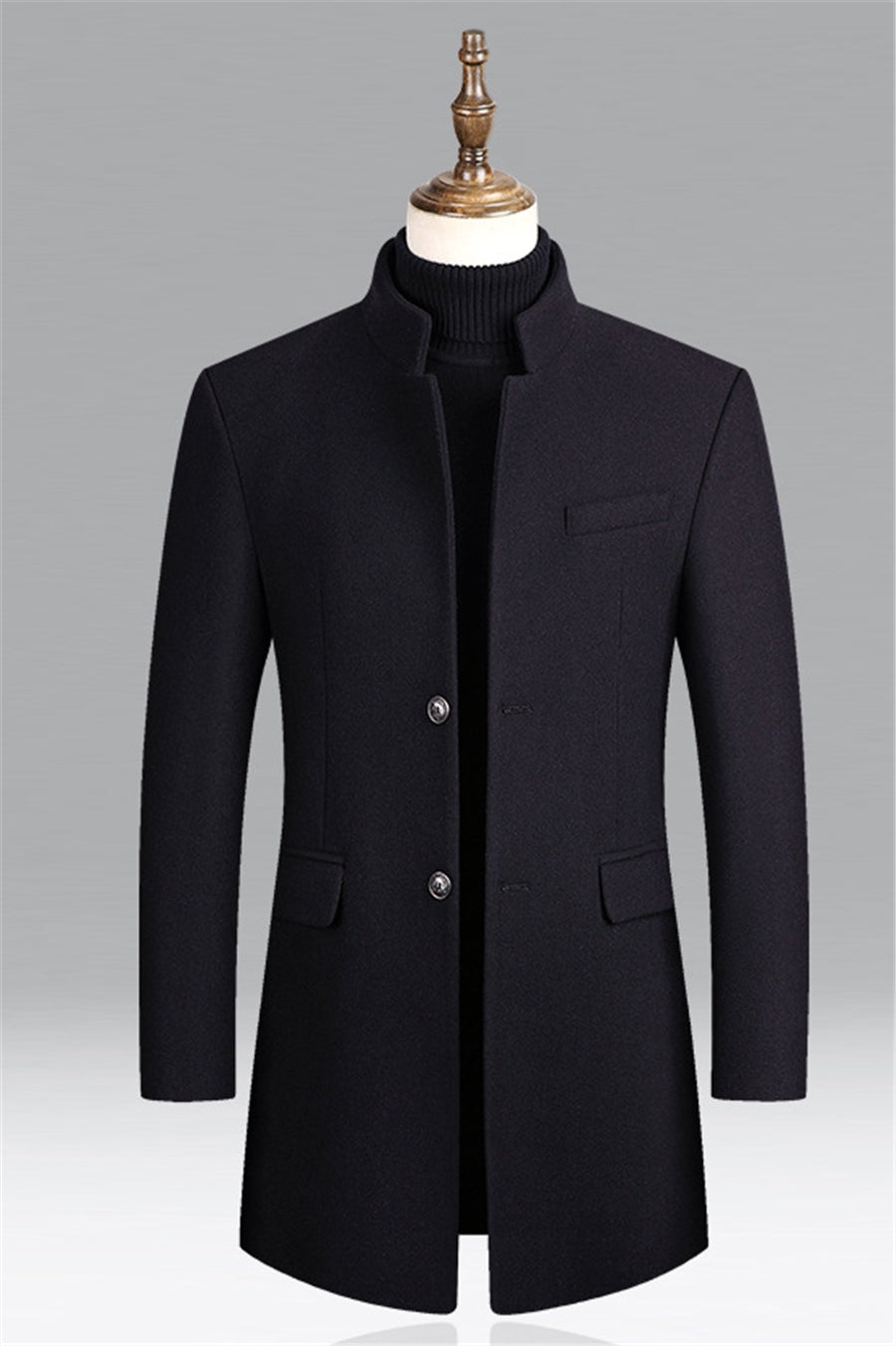 Manteau Long à Col Montant pour Homme – Veste Élégante pour Événements Professionnels et Soirées