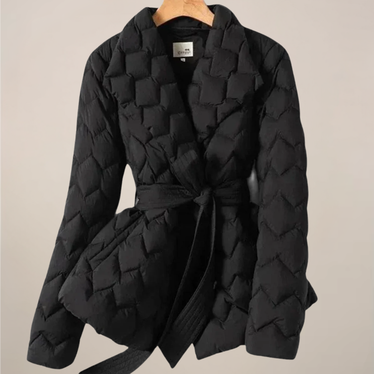 Veste Puffer Matelassée Femme avec Taille Ceinturée
