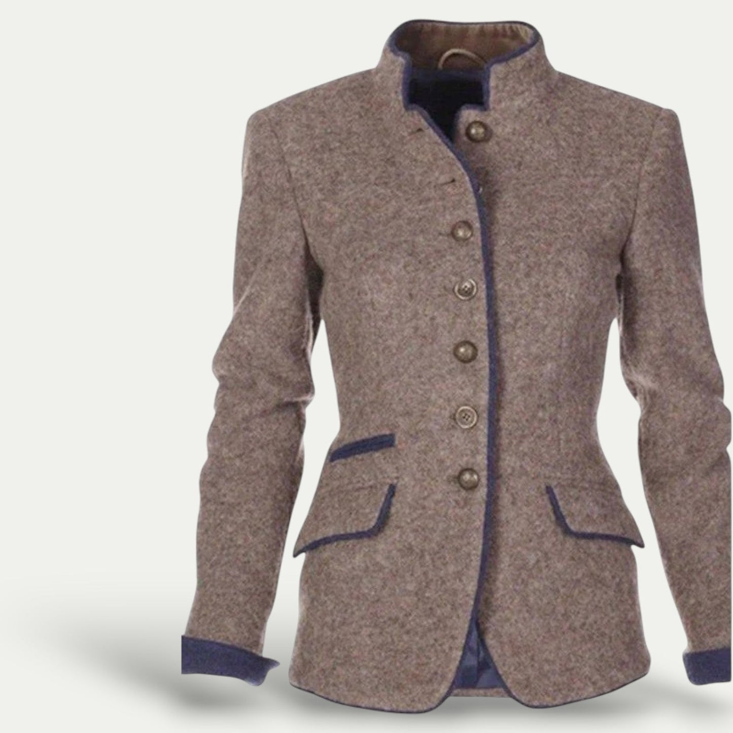 Blazer Court Chic pour Femme avec Col Montant pour un Style Sans Effort