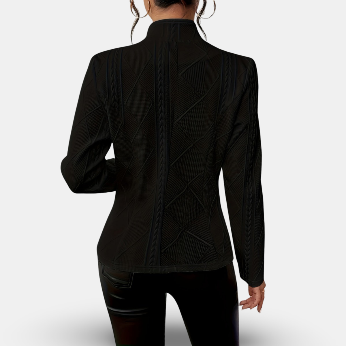 Blazer Texturé Chic avec Design Géométrique pour Toutes Occasions