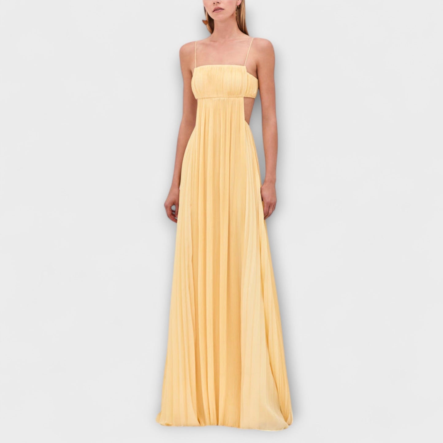 Robe Maxi Chic à Découpes Plissées pour Toutes les Occasions