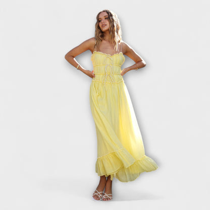 Celine - Robe Midi à Volants Chic pour Événements