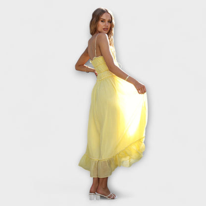 Celine - Robe Midi à Volants Chic pour Événements