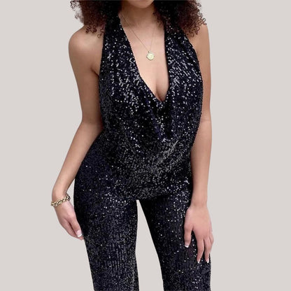 Combinaison Dos Nu à Paillettes Chic pour Femmes