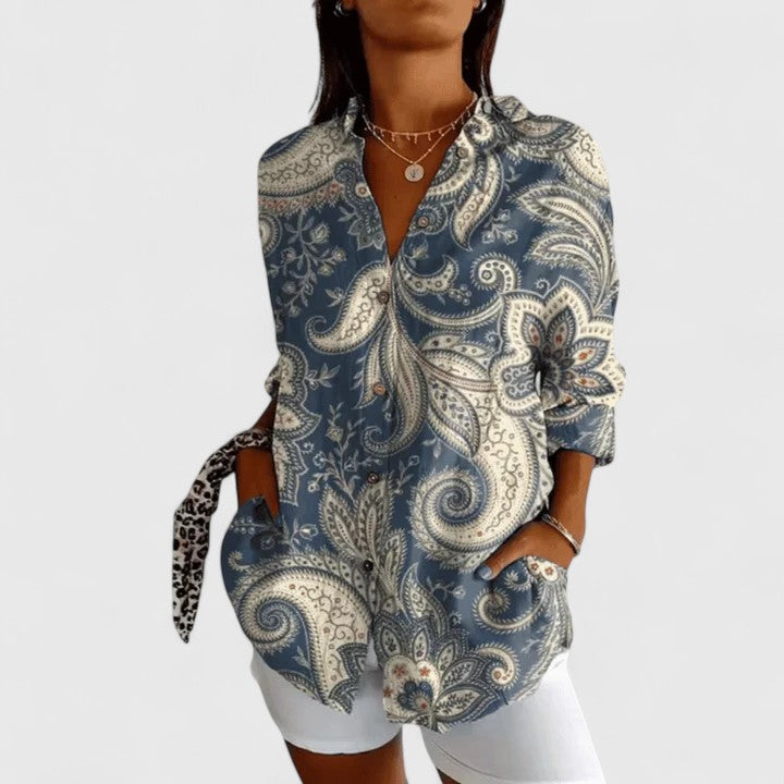 Blouse Florale Chic pour Occasions Élégantes