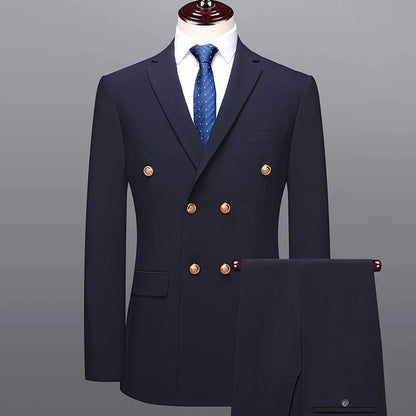 Costume Homme à Double Boutonnage – Ensemble Élégant en Deux Pièces pour Mariages et Événements Formels