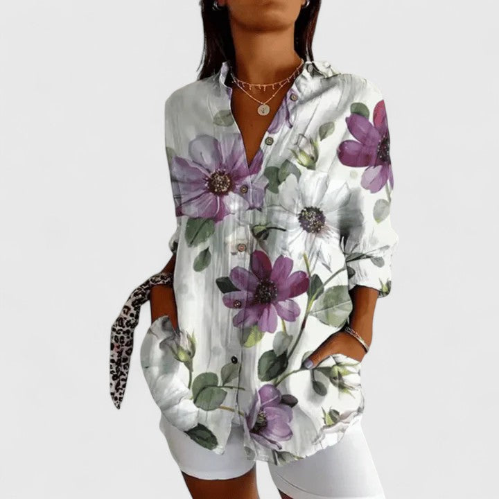 Blouse Florale Chic pour Occasions Élégantes