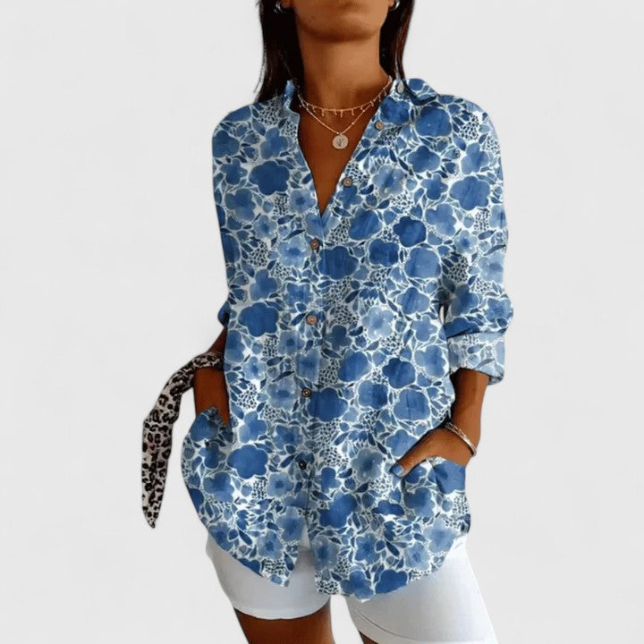 Blouse Florale Chic pour Occasions Élégantes
