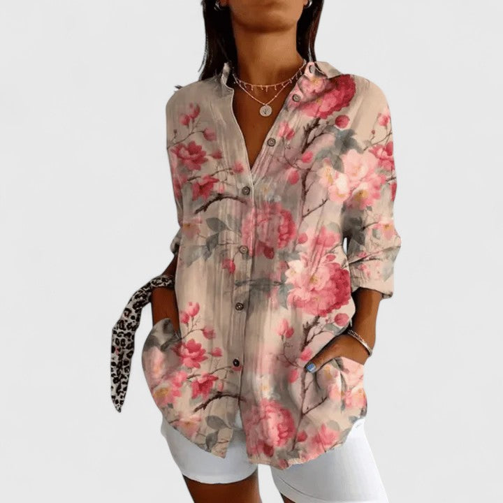 Blouse Florale Chic pour Occasions Élégantes