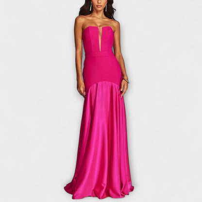 Robe Maxi Off-Shoulder en Tissu Fluide