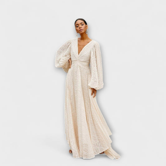 Robe Maxi Crème Elsa – Idéale pour les Événements d'Été