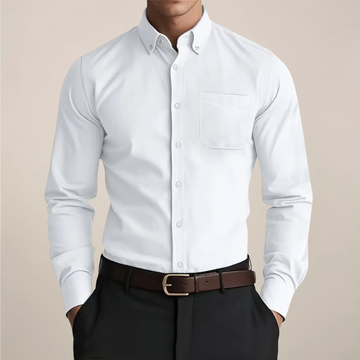 Chemise à Manches Longues pour Homme - Classique Boutonnée pour Toutes les Occasions