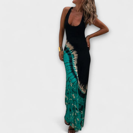 Robe Maxi Tie-Dye Ciel Étoilé pour Occasions Spéciales