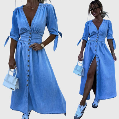 Sophia™ | Robe en Jean Chic pour Chaque Occasion