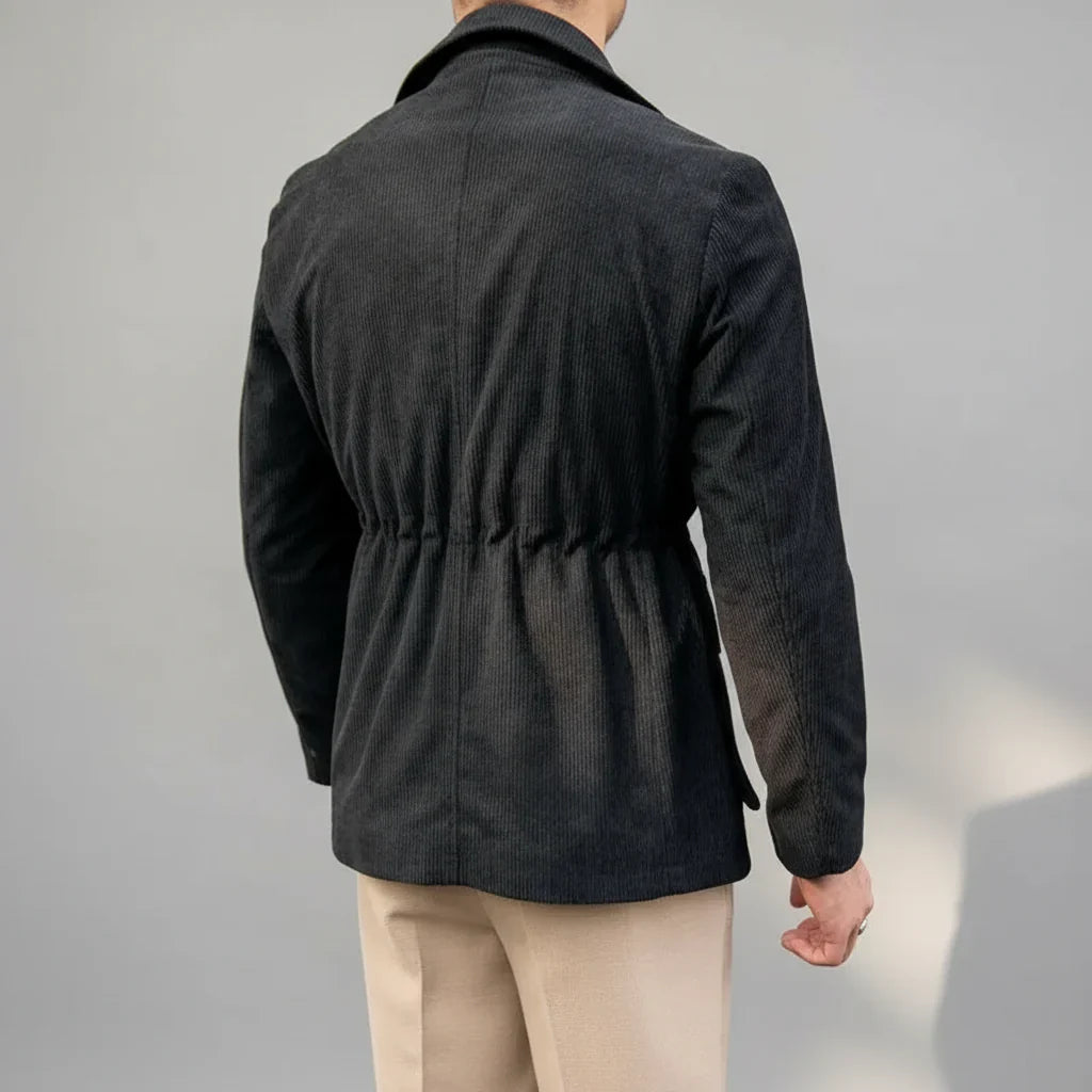 Blazer en Herringbone pour Hommes avec Accents Dorés