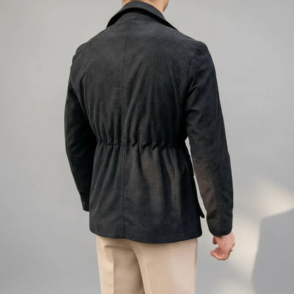 Blazer en Herringbone pour Hommes avec Accents Dorés