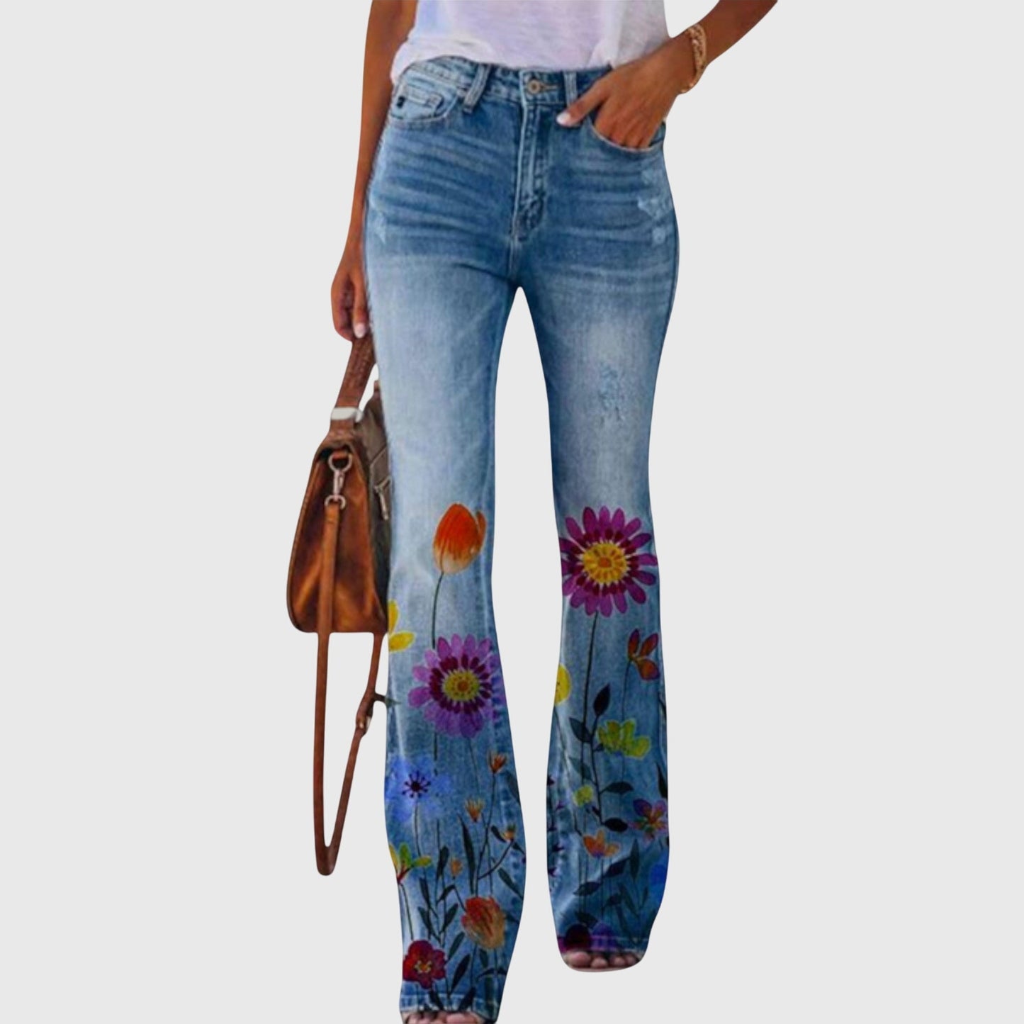 Pantalons à Imprimé Floral pour Occasions Élégantes