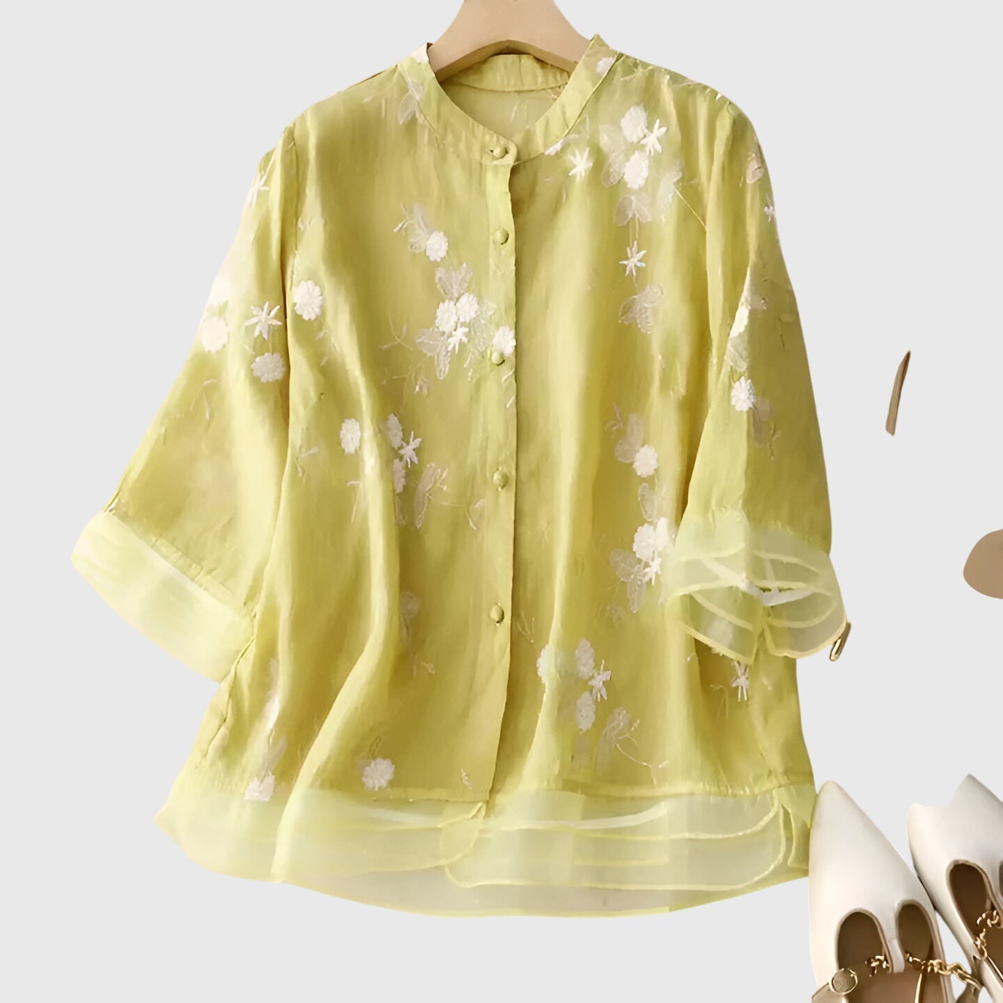 Blouse Florale Brodée pour Occasions Spéciales