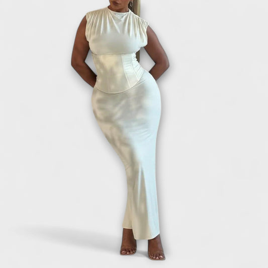 Vesper - Robe Maxi Corset Sans Bretelles Chic pour Occasions Spéciales