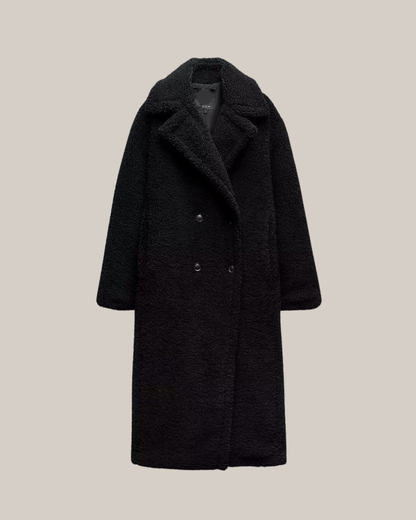 Manteau Long en Teddy pour Femmes - Vêtements d'Hiver Confortables avec Col Chic