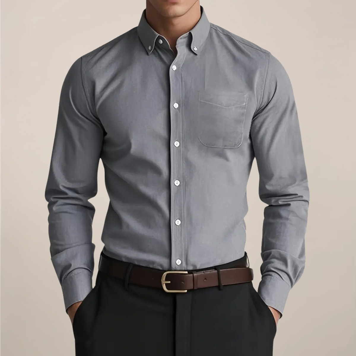 Chemise à Manches Longues pour Homme - Classique Boutonnée pour Toutes les Occasions