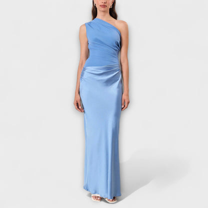 Robe de bal plissée chic à une épaule pour les occasions spéciales