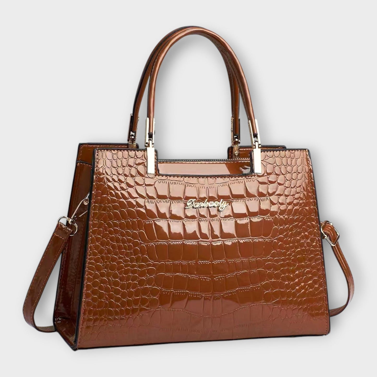 Sac à main en motif crocodile brillant pour occasions chics