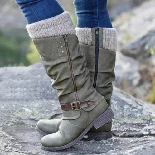Teresa - Bottes élégantes à boucle jusqu'au genou pour toutes les occasions