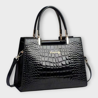 Sac à main en motif crocodile brillant pour occasions chics