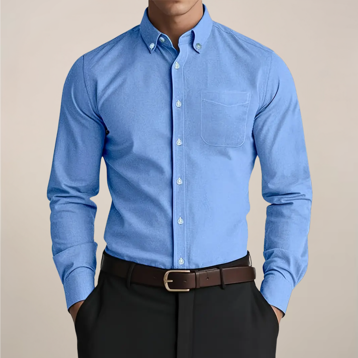 Chemise à Manches Longues pour Homme - Classique Boutonnée pour Toutes les Occasions