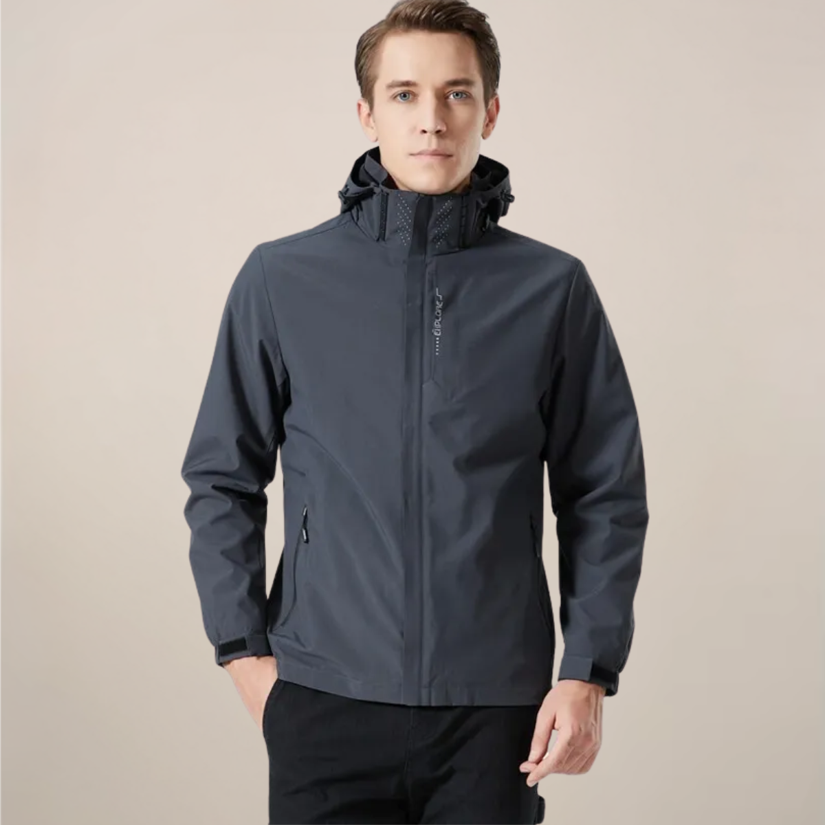 Veste coupe-vent unisexe à col montant – Couche extérieure élégante