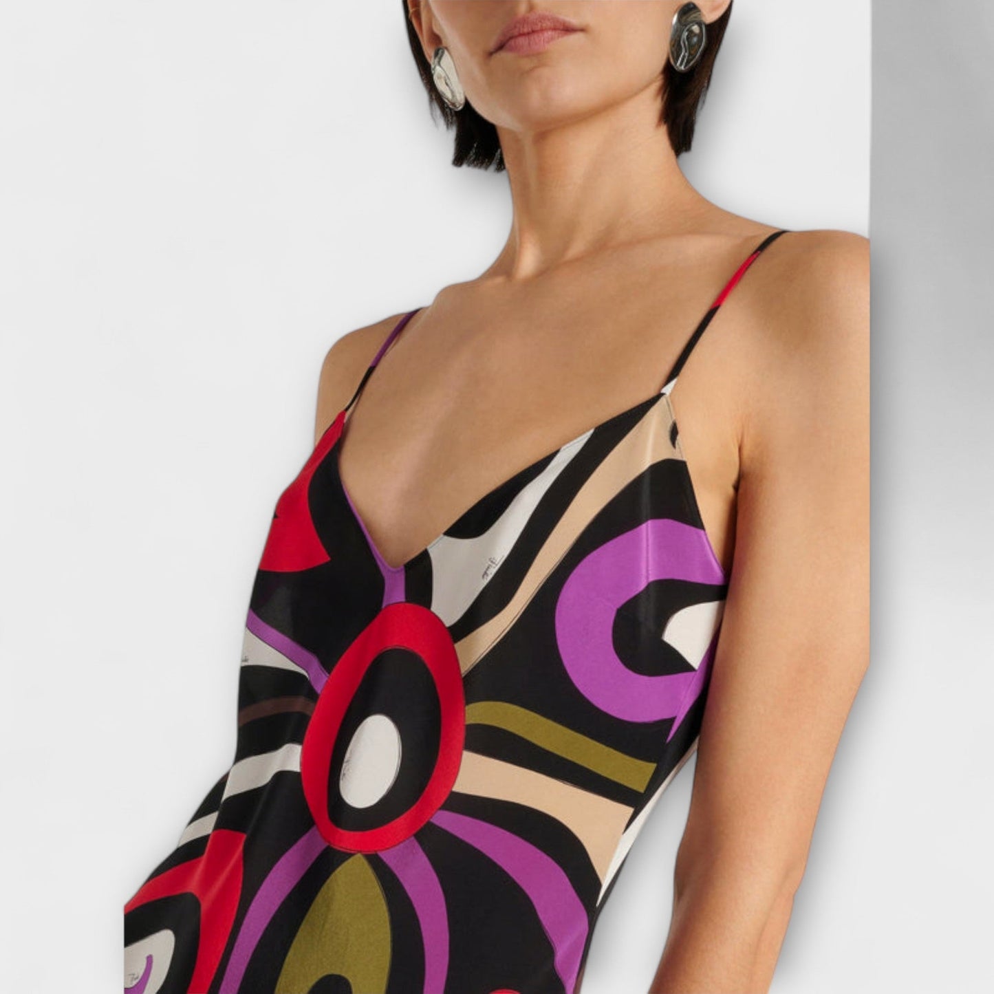 Robe Maxi Imprimée Marbre pour Événements Élégants