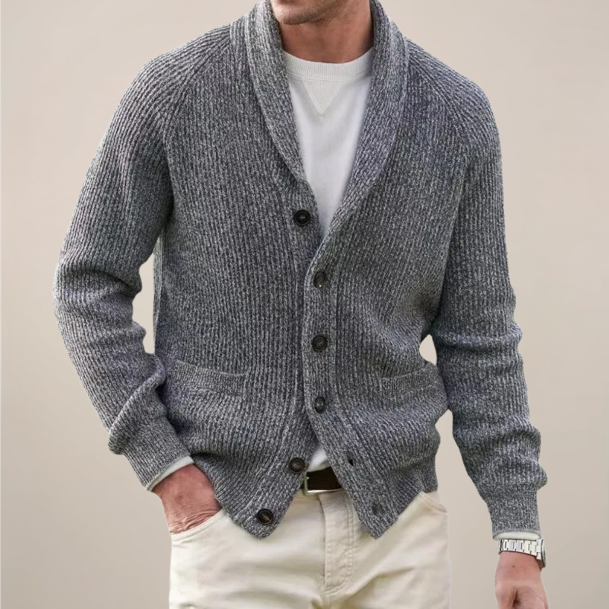 Cardigan pour hommes à col châle - Tricot élégant pour toutes les occasions
