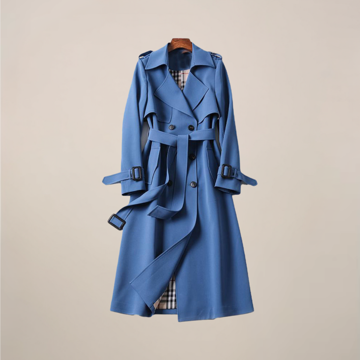 Manteau Trench Ceinturé Classique pour Femmes – Vêtements Extérieurs Élégants à Double Boutonnage