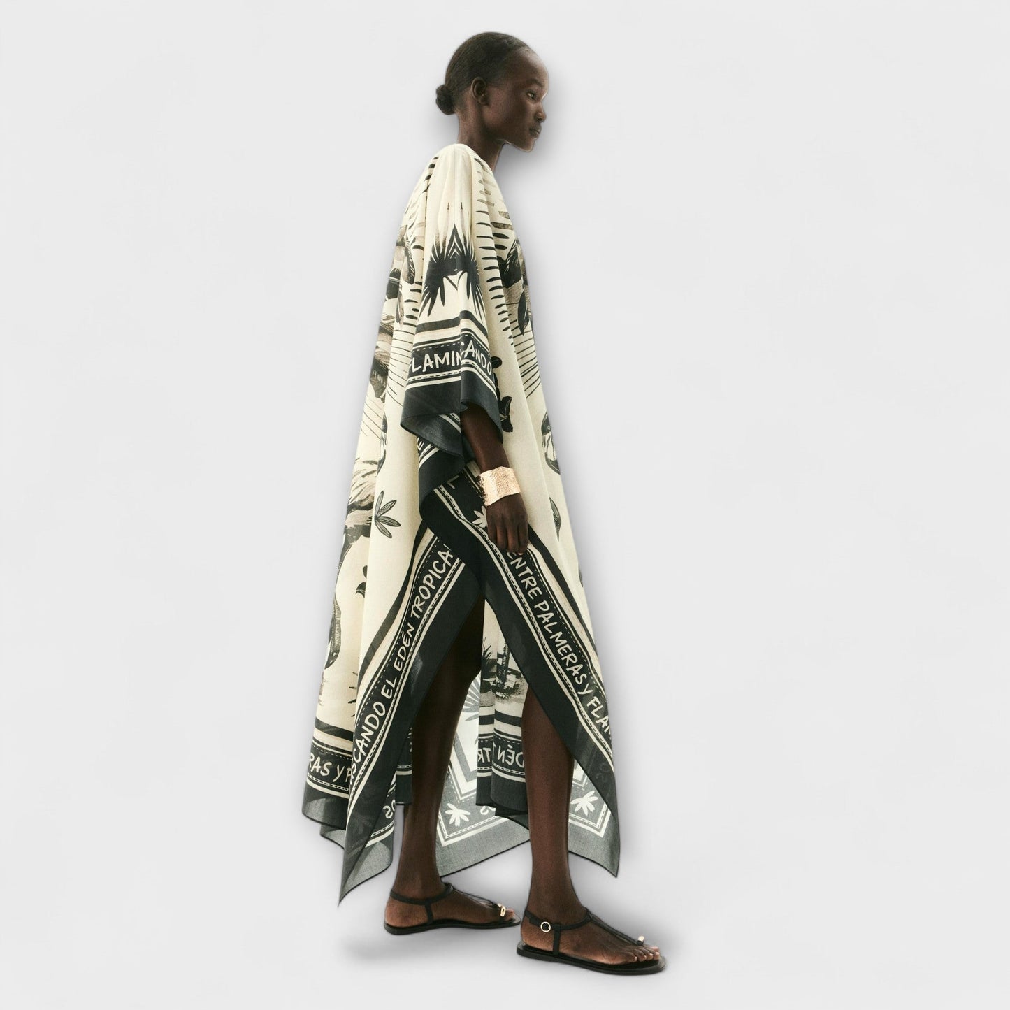 Melissa - Robe Maxi Kaftan Imprimé Flamant Rose Éclatant pour Plage