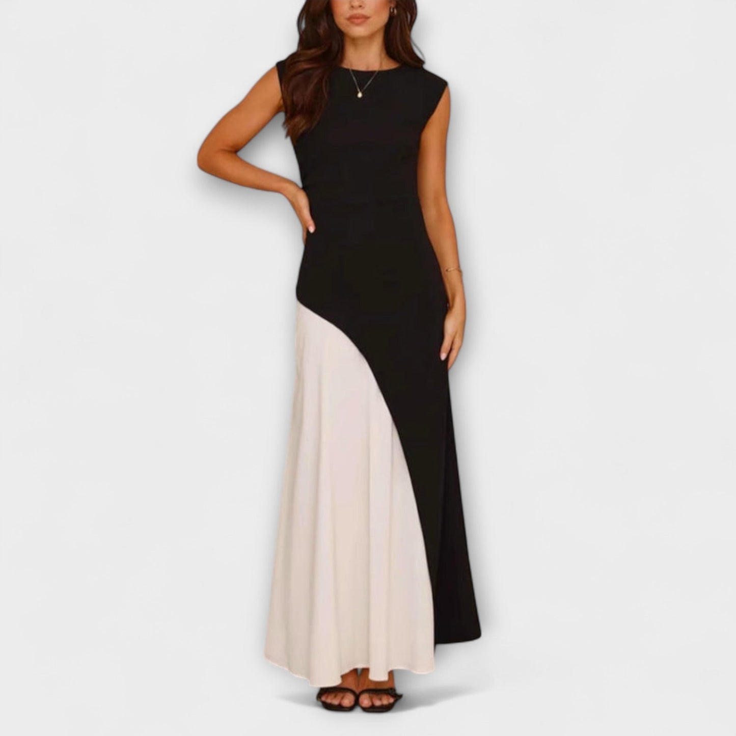 Isabel - Robe Chic Monochrome Color Block pour Chaque Occasion