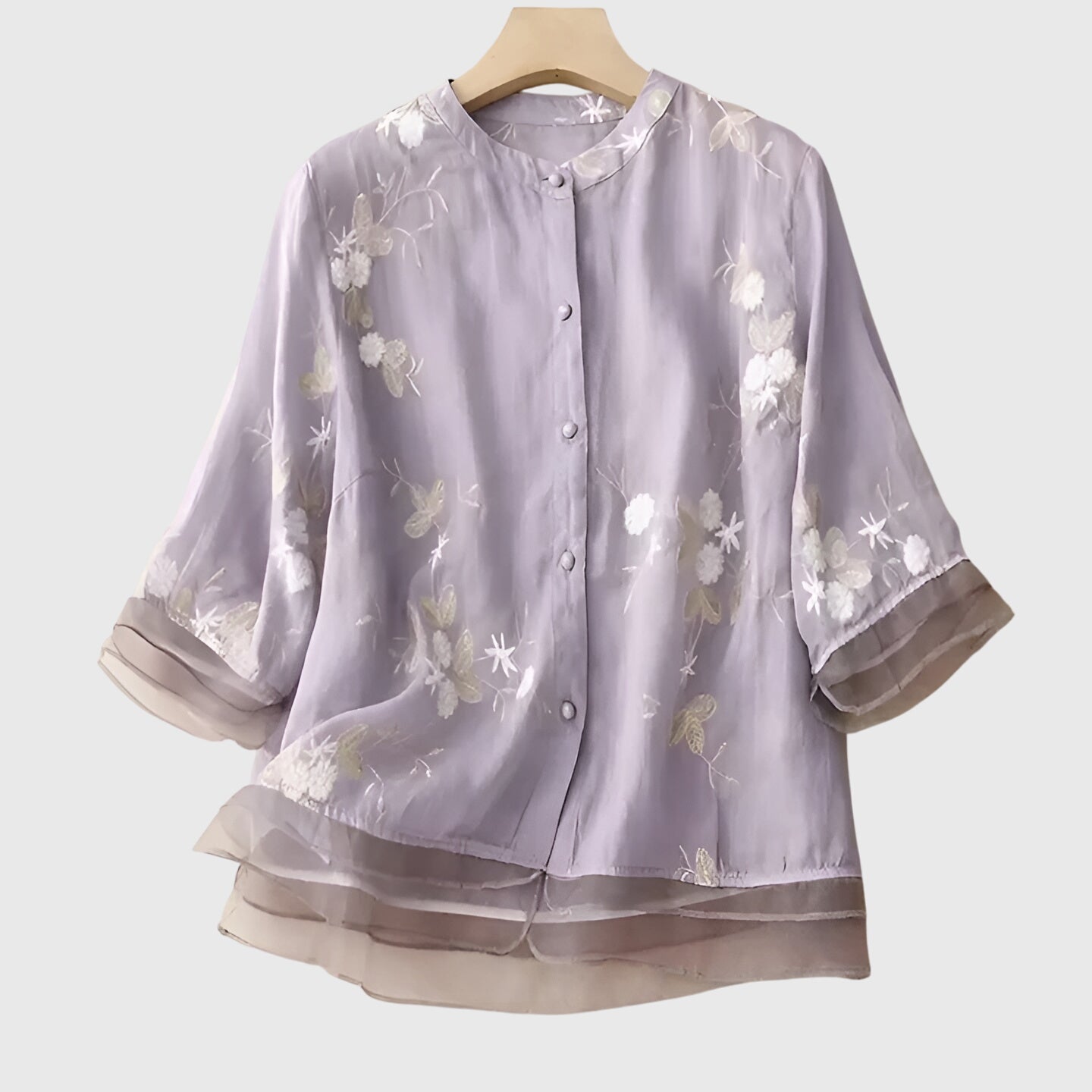 Blouse Florale Brodée pour Occasions Spéciales
