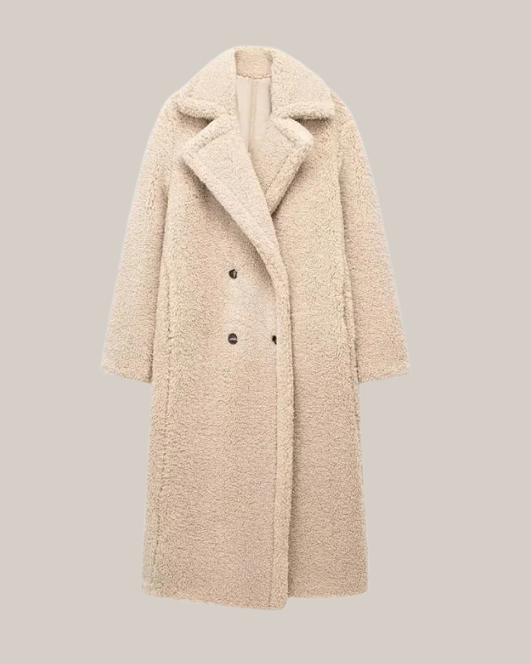 Manteau Long en Teddy pour Femmes - Vêtements d'Hiver Confortables avec Col Chic
