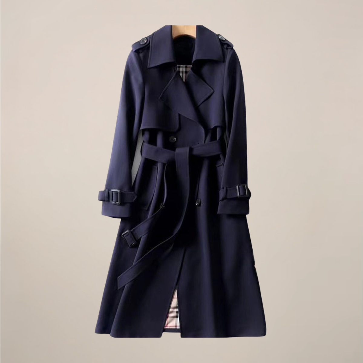 Manteau Trench Ceinturé Classique pour Femmes – Vêtements Extérieurs Élégants à Double Boutonnage