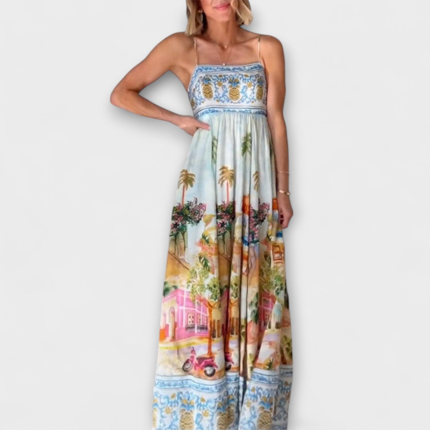 Robe Maxi Multicolore Aracati pour Événements d'Été