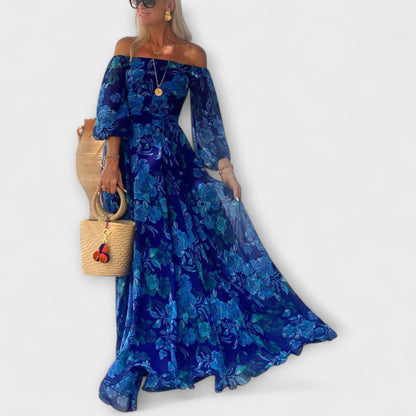 Juniper - Robe Maxi Smockée à Fleurs Décolletée pour Évasions à la Plage
