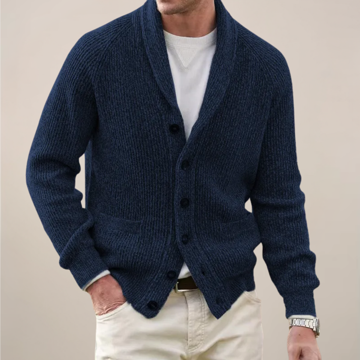 Cardigan pour hommes à col châle - Tricot élégant pour toutes les occasions