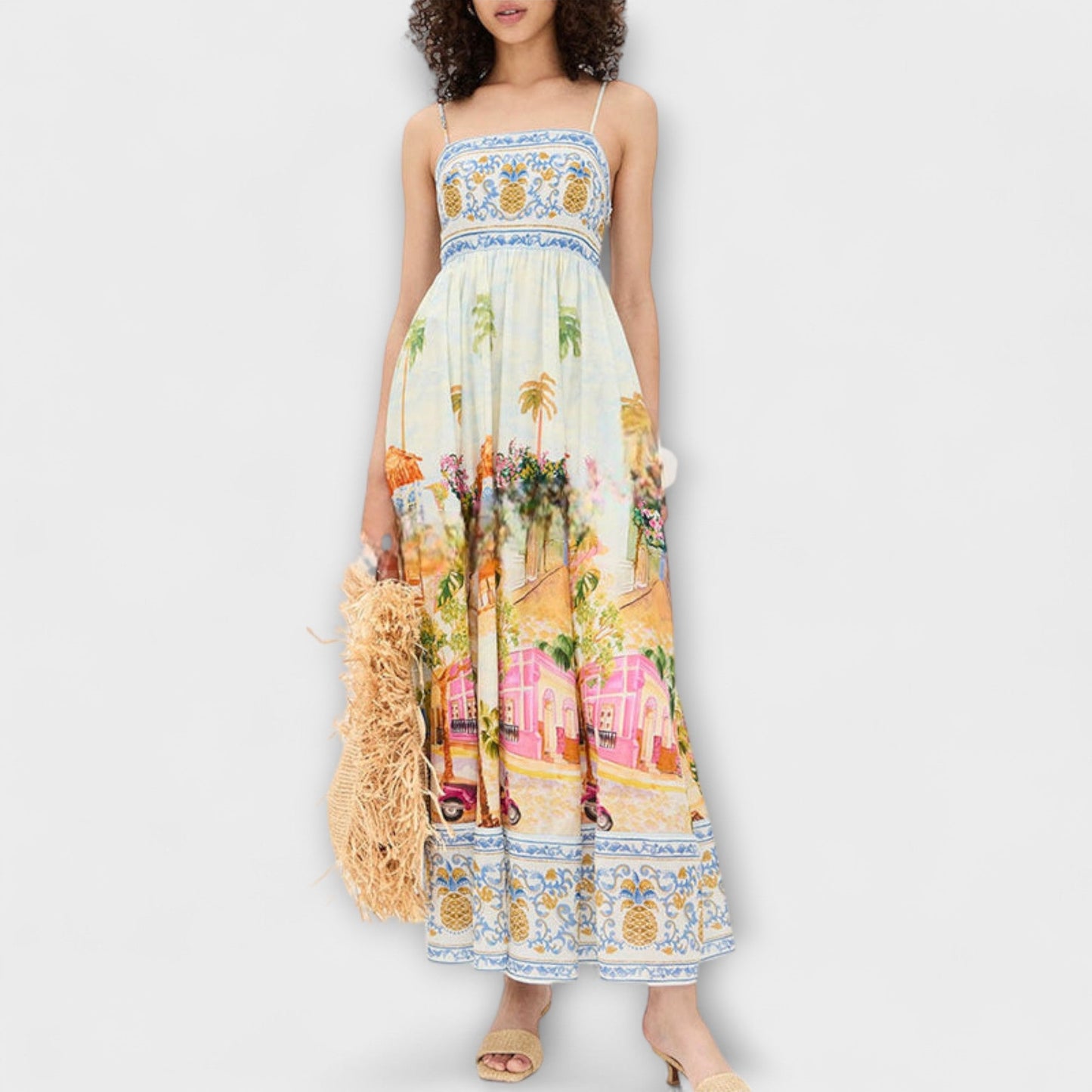 Robe Maxi Multicolore Aracati pour Événements d'Été