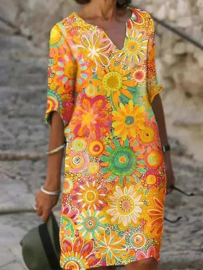 Robe Midi Florale Vibrante pour Toutes les Occasions