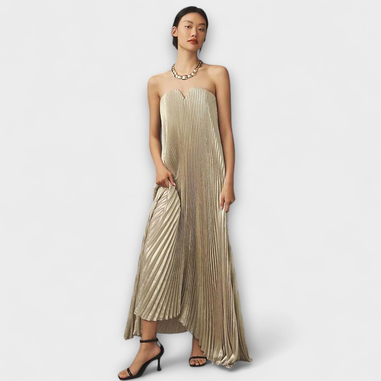 Robe Maxi Florale Orange Michelle pour Occasions Spéciales