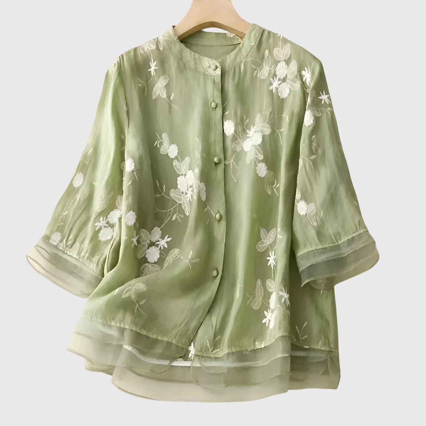 Blouse Florale Brodée pour Occasions Spéciales