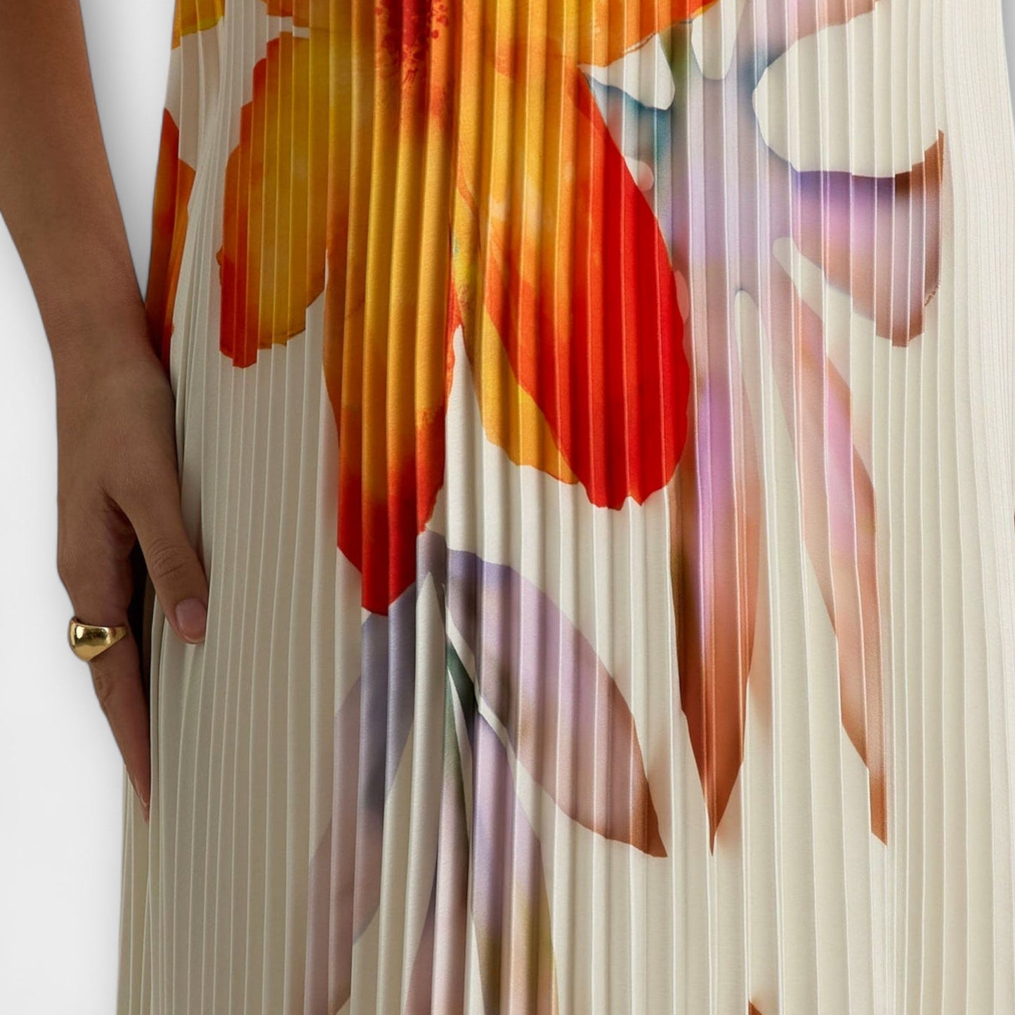 Robe Maxi Florale Orange Michelle pour Occasions Spéciales