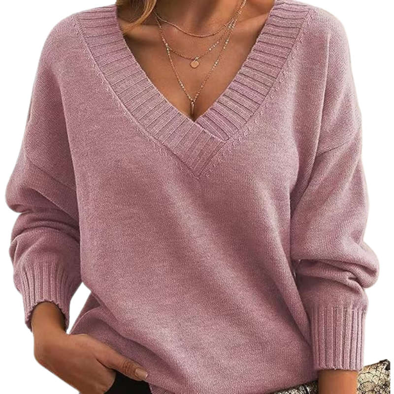Jennifer - Pull en Tricot V-Cou Confortable pour un Usage Quotidien